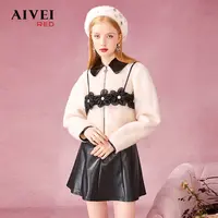 【千颂妮专属】AIVEI欣贺冬季时尚女士花朵马夹毛呢外套P0660035