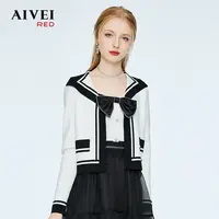 【赵老板专属】AIVEI春小香风蝴蝶结针织开衫两件套P0560035