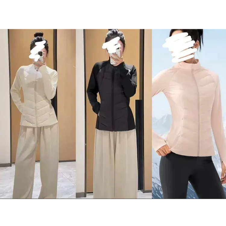 25大码胖mm女装秋冬轻薄修身立领休闲拼接薄棉休闲显瘦外套上衣