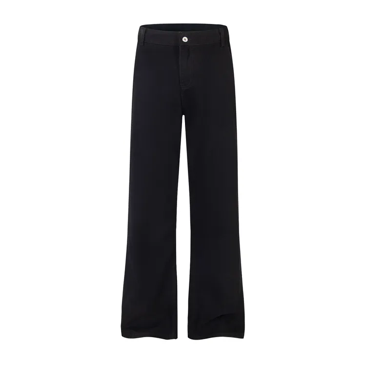 FSC 美式高街cleanfit黑色微喇牛仔裤男女同款弯刀黑牛vibe裤子潮