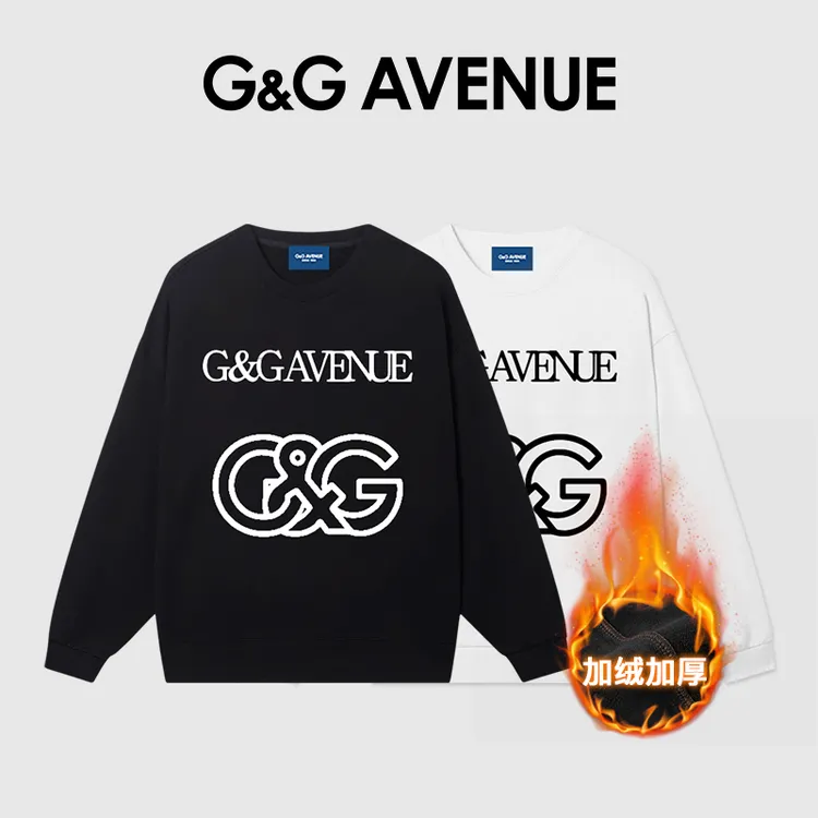 G&G AVENUE 轻奢潮牌春秋季圆领卫衣舒适简约款百搭男女同款上衣