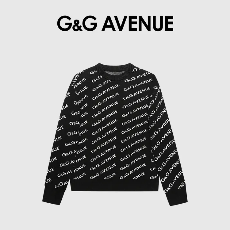 G&G AVENUE轻奢潮牌秋冬季圆领毛衣针织衫男女同款简约舒适上衣