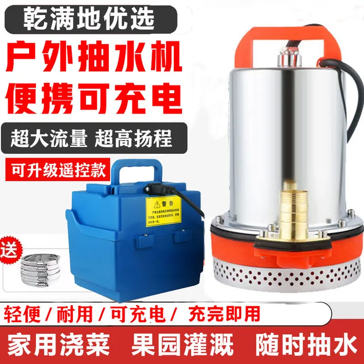 电瓶水泵便携式农用户外浇菜水泵12V24V抽水机抽水泵直流电池水泵