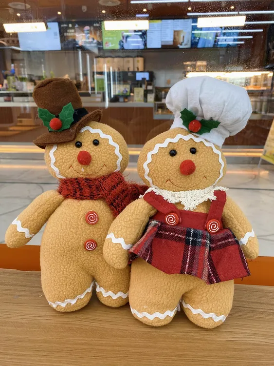 2024新款圣诞节姜饼人欧美创意玩偶摆件羊毛公仔30cm（平替款）