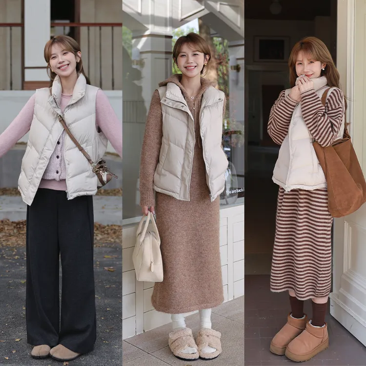 YOMI小个子定制【奶油欧包】宽松百搭马甲羽绒服上衣外套秋冬季新款