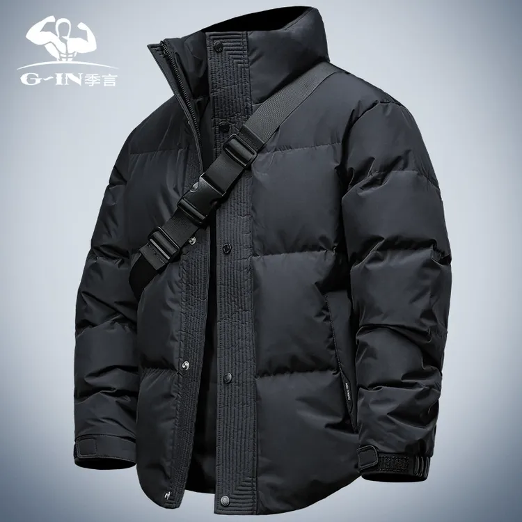 季言男士2025年新款羽绒服高端立领加厚白鸭绒男生冬季外套高级感
