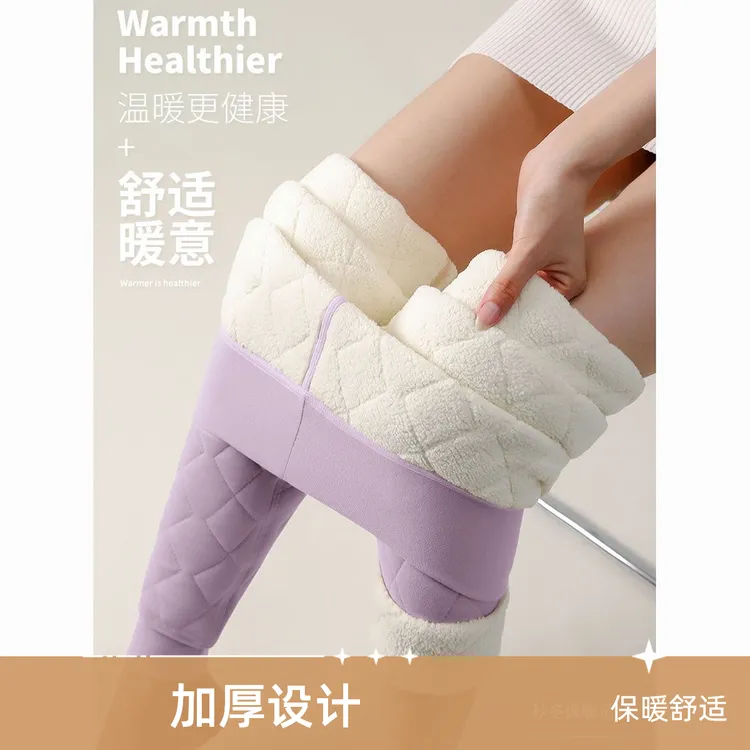 特厚保暖棉裤内穿加绒加厚柔软舒适女士冬季打底裤抗寒羊羔绒底裤