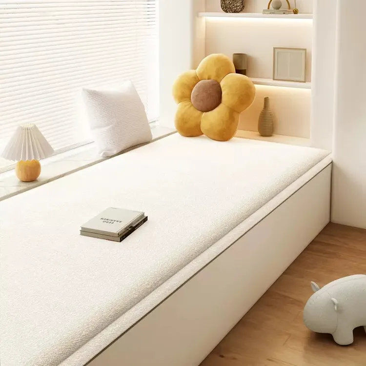 防水防污泰迪绒飘窗垫阳台卧室四季加厚新款网红榻榻米坐垫定制