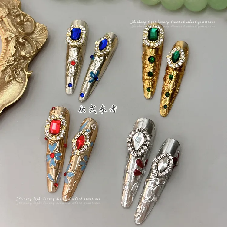 高阶版宫廷风熹妃回宫美甲饰品爆款复古立体奢华中国风