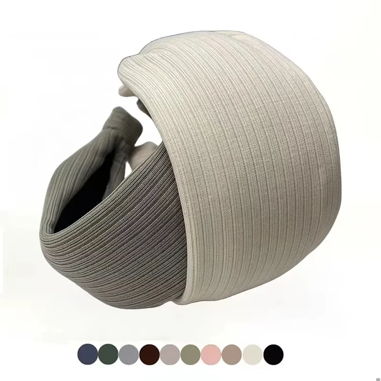 新款莫兰迪色宽边发箍暗纹显脸小精致手作发卡黑色遮白发四季可戴