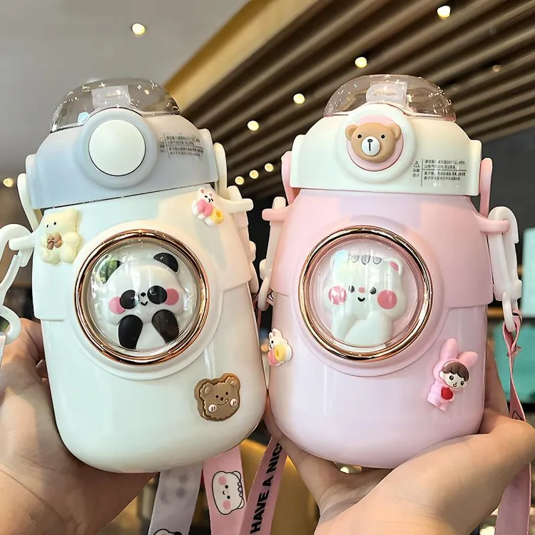 保温杯儿童专用水杯小学生吸管杯宝宝女孩可爱上学水壶保温大肚杯