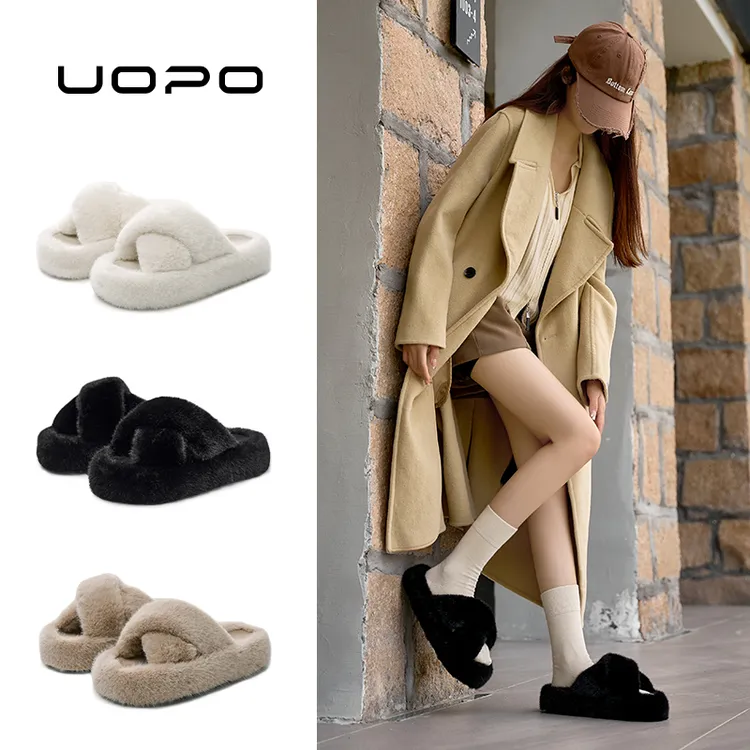 (升级足弓)2026新款爆款居家防滑软底网红高级感外穿毛毛拖矮子乐商品图