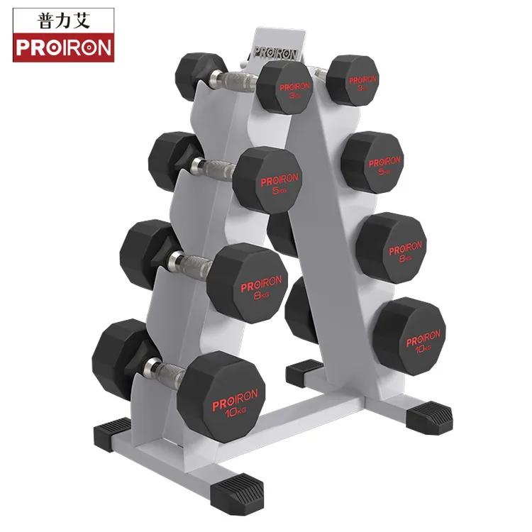 PROIRON普力艾纯钢哑铃十二边包胶无异味家用家用室内健身器材