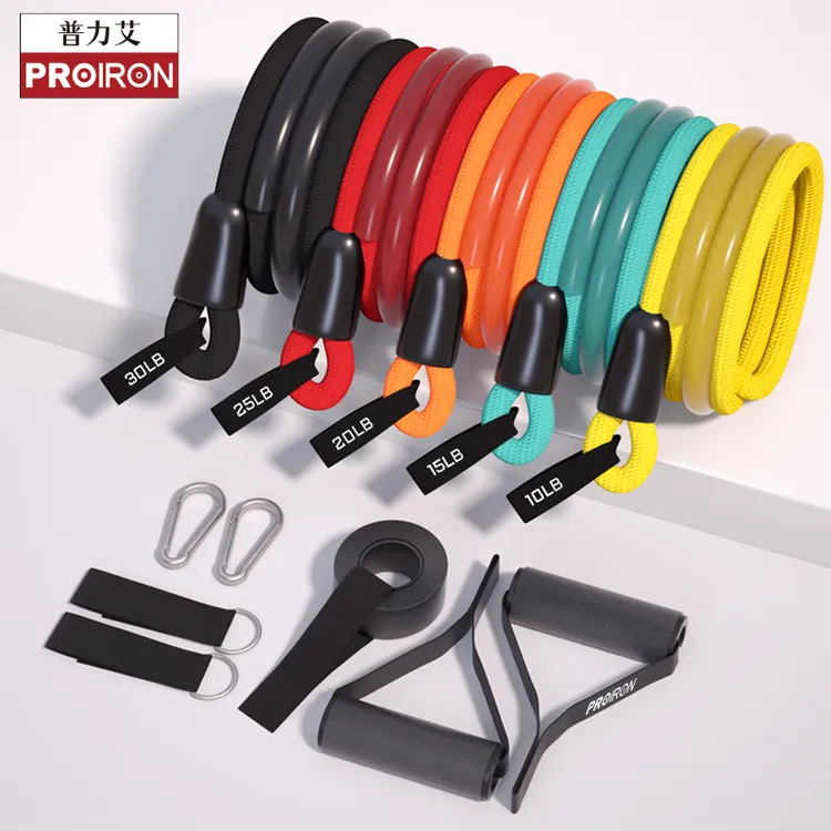 PROIRON普力艾防断裂拉力绳训练套装100磅十二件套弹力带练臀