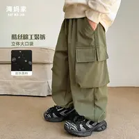 【秋季新品】斜纹酷丝工装裤男童春秋新款休闲裤中大童|24ck04 