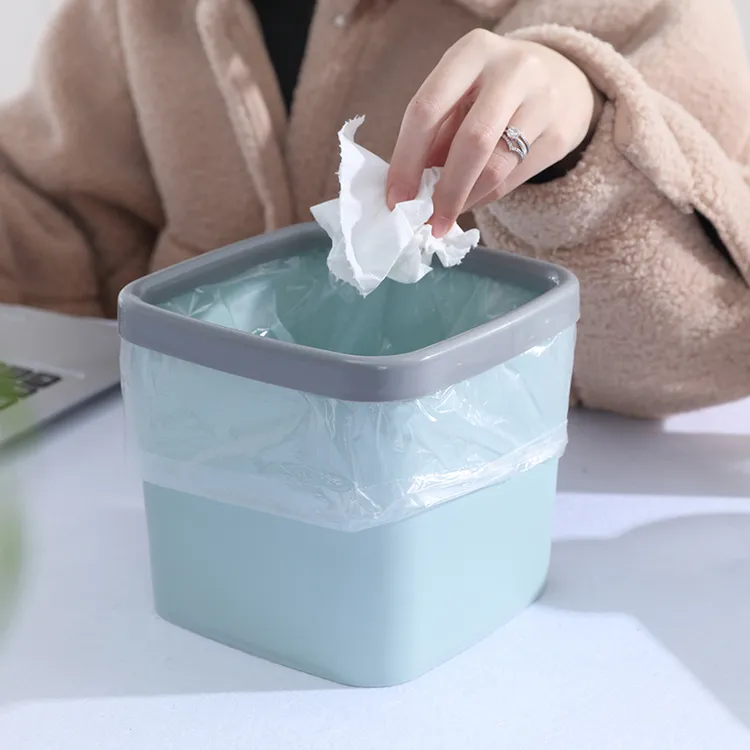 北欧桌面小垃圾桶家用桌上客厅方形迷你压圈收纳盒废纸床头垃圾桶