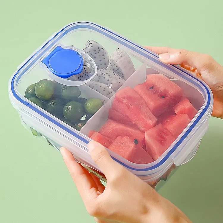 加厚饭盒上班族学生可爱分格饭盒长方形塑料食堂简约保鲜盒