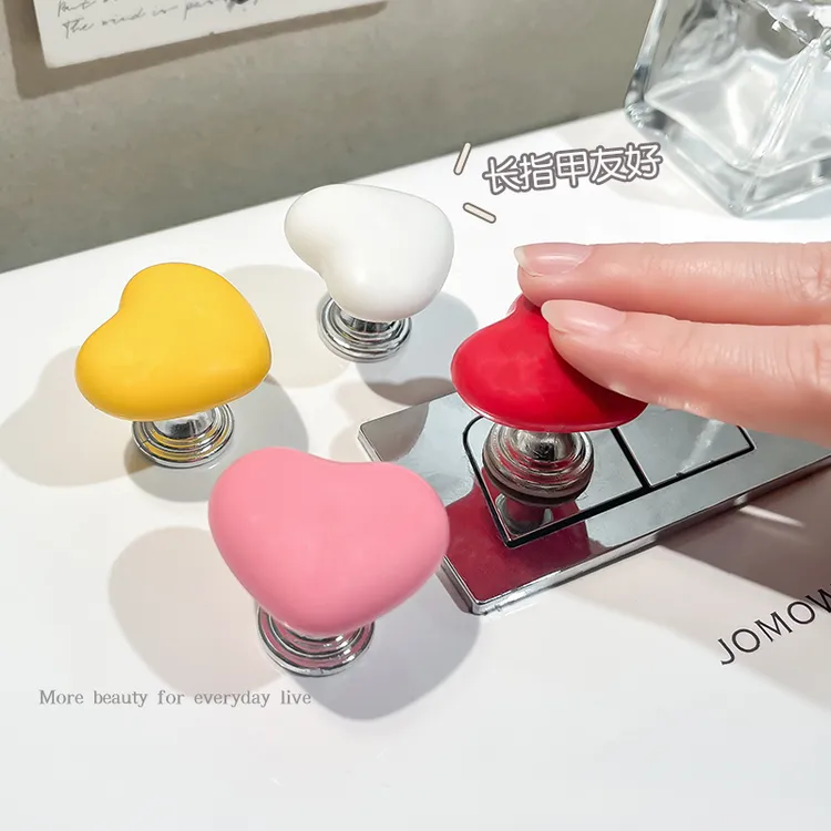马桶按压器按钮心形配件长美甲店专用通用冲水开关延长可爱坐便