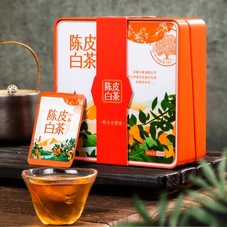 【福利】2018年陈皮白茶小方片48片250g福鼎白茶寿眉加新会老陈皮茶