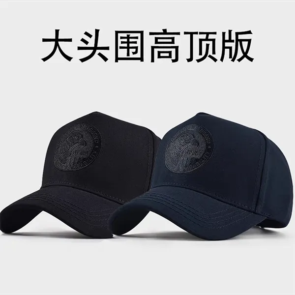 大头围高顶男士春夏休闲帽子老鹰刺绣中年人棒球帽显脸小鸭舌帽女