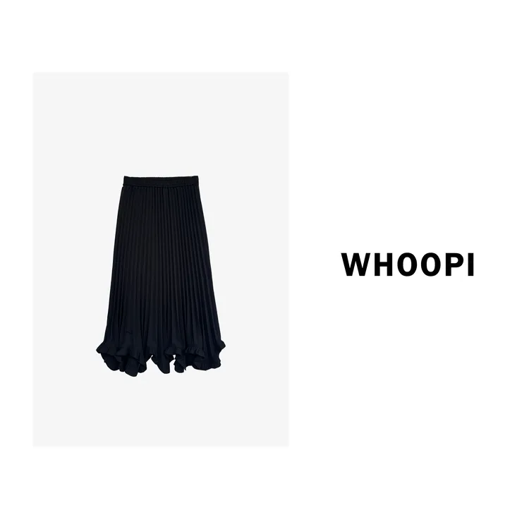【Whoopi】【步步生莲】法式优雅花瓣百褶裙气质半身裙