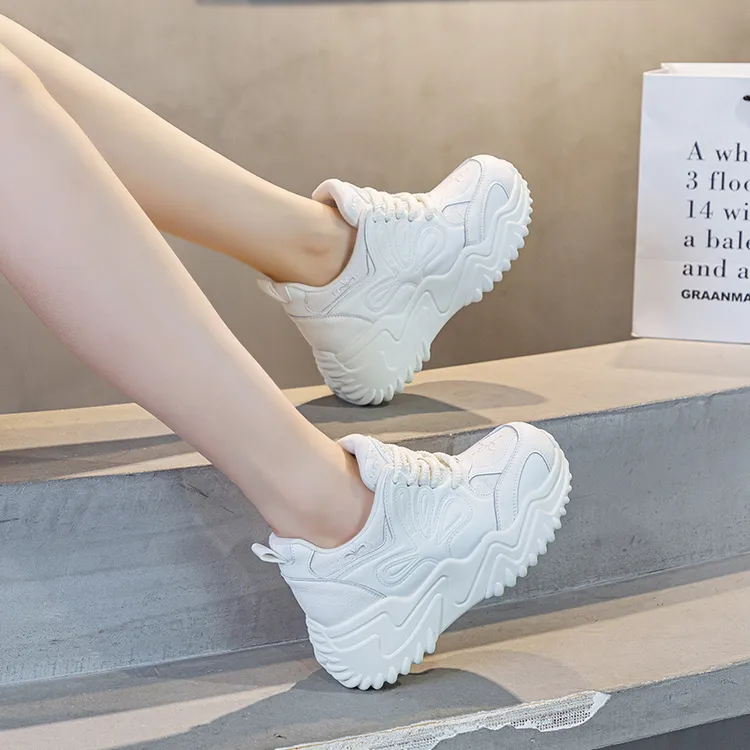 清仓老爹鞋女2024春秋新款透气百搭厚底运动鞋休闲雅丹高帮小白鞋