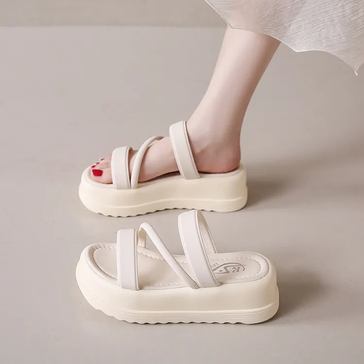 小码34松糕凉拖鞋女百搭外穿2025年夏季新款厚底增高小个子一字拖