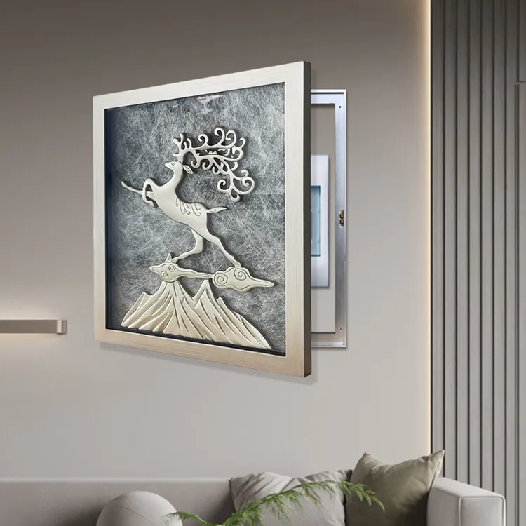 电表箱装饰画手工雕刻立体画弱电箱遮挡画轻奢挂画现代简约电箱画