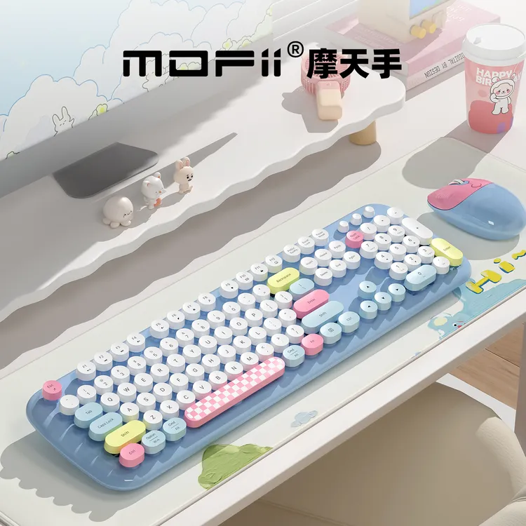 mofii/摩天手猫咪无线键盘鼠标套装女生办公可爱适合台式笔记本