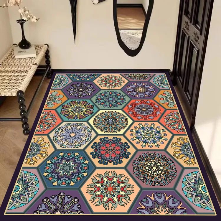 波西米亚硅胶入户门地垫防盗门加厚防滑吸水速干地毯水洗随意裁剪
