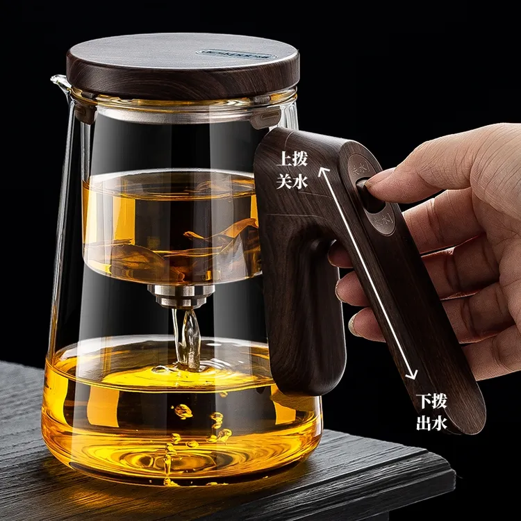 顶壶加厚耐热磁吸无杆飘逸杯全玻璃内胆茶水分离泡茶壶泡茶器具