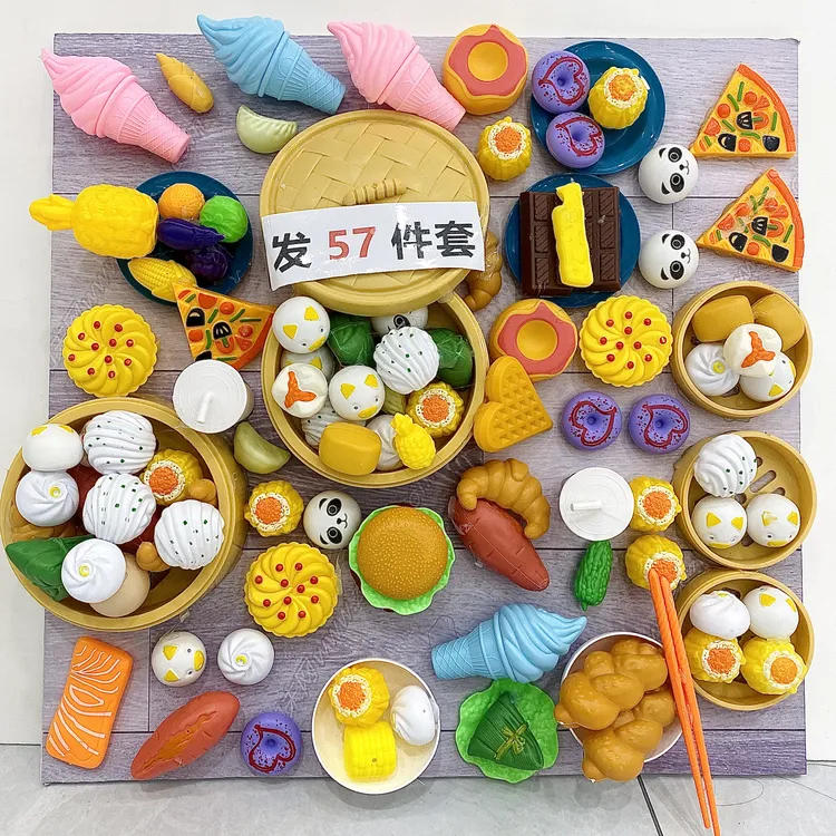 【儿童角色过家家57件套厨房模拟早餐玩具】--款式颜色随机