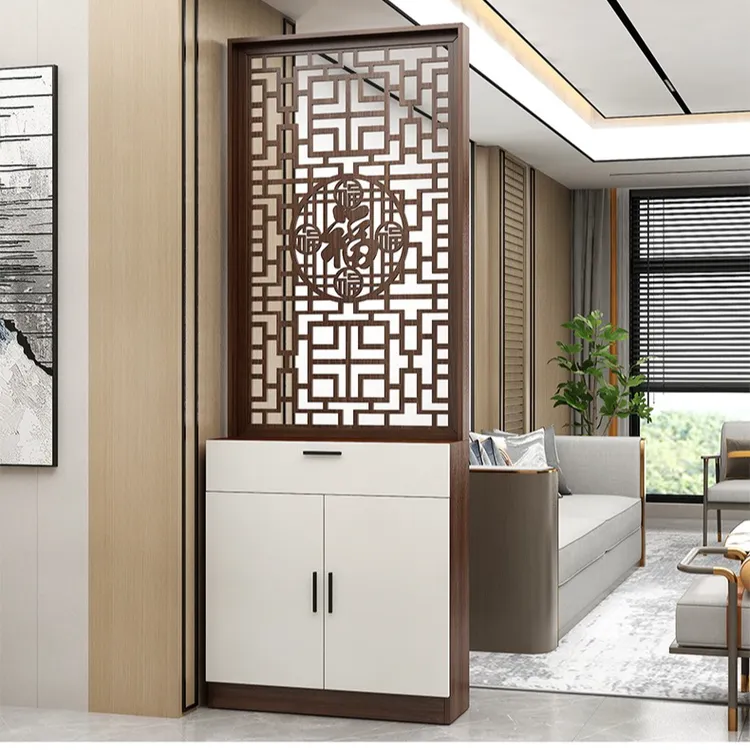 2024新款高端入户客厅屏风隔断柜新中式现代正对大门进门玄关柜子
