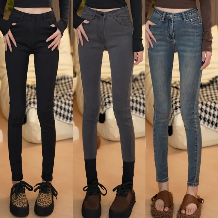 妮子家中腰修身显脚牛仔裤2024年新款女弹力紧身铅笔紧身牛仔裤