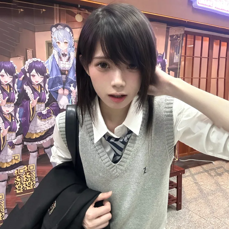 水原中/JK马甲原创正版日系学院针织毛衣背心开衫女 校供感秋冬叠