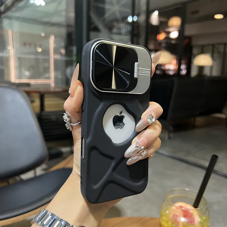 创意镜头盖支架适用iPhone16promax手机壳苹果15软硅胶套14/13/12