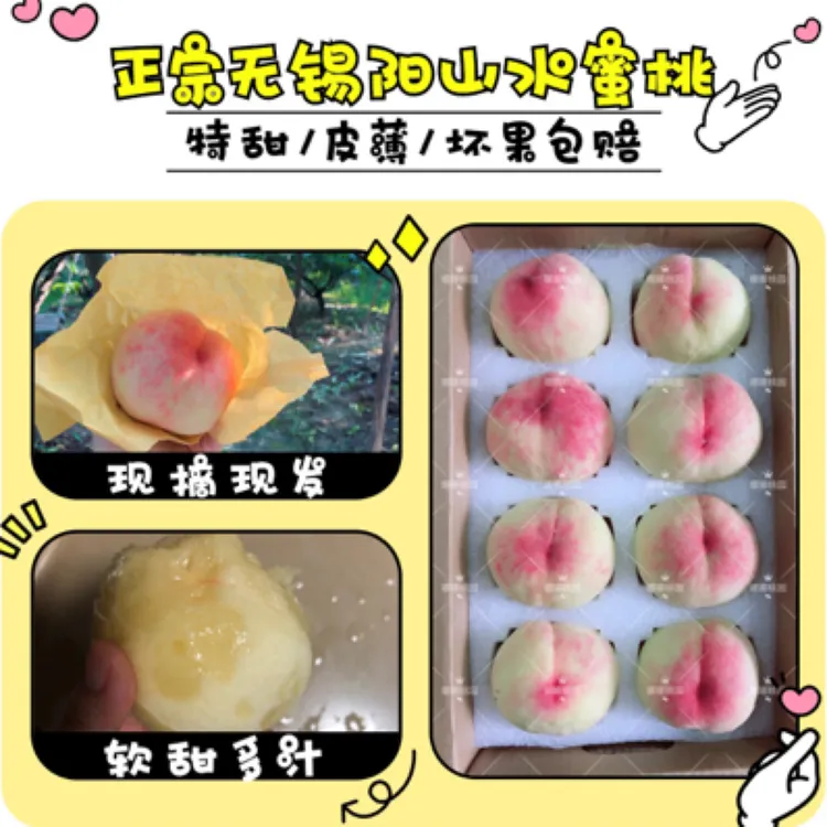 【湖景桃4两到5两】正宗无锡阳山水蜜桃自产新鲜水果软甜多汁农产品