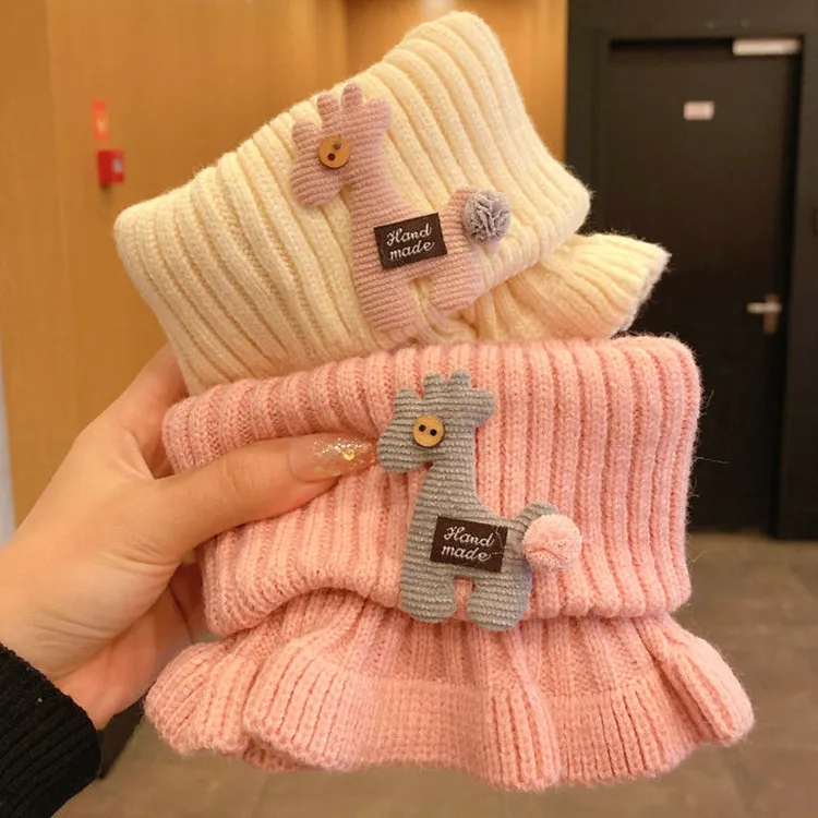 儿童围脖秋冬宝宝可爱围巾保暖套头护颈防风冬季百搭加厚针织脖套