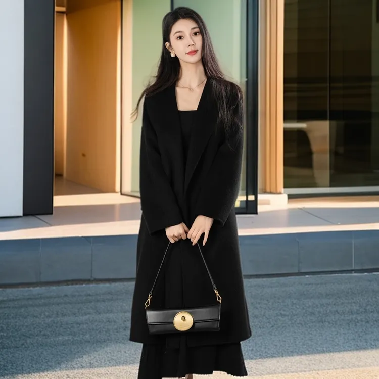 176-1款轻奢骆驼绒双面呢大衣高端外套显身不压身高大衣推荐秋冬