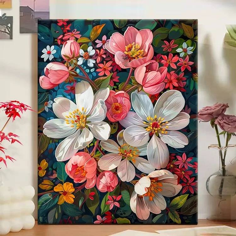 繁花锦簇|数字油画diy真心遮盖六代颜料填涂色手绘礼物油彩装饰画