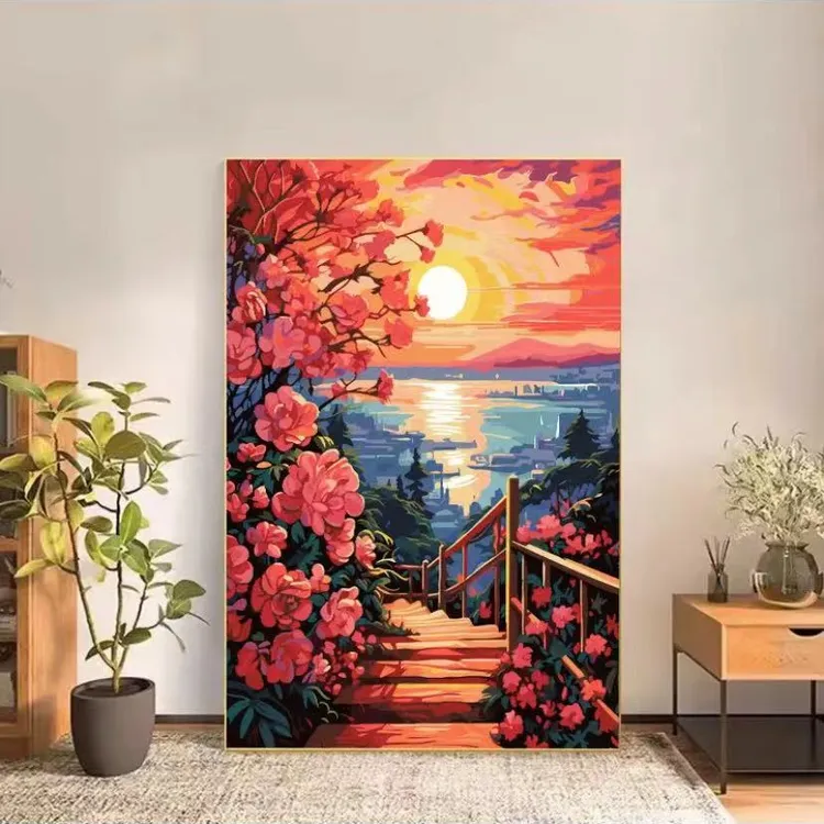 买一送一|数字油画diy油真心画填色涂色手工礼品水油彩艺术装饰画