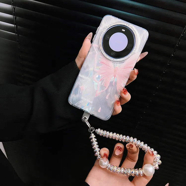 适用华为mate60pro手机壳mate60粉蝴蝶mate50pro高级感气质保护壳