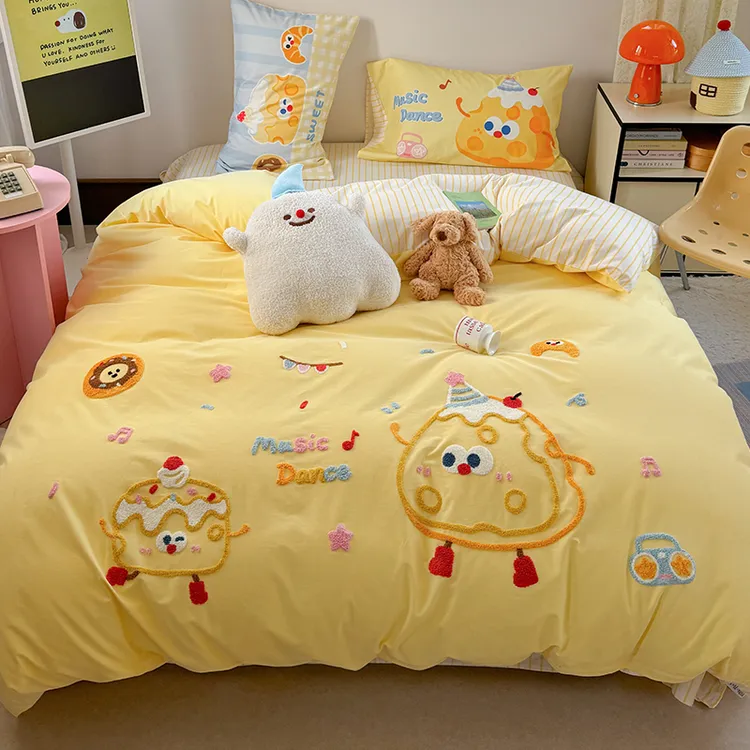 喜番丨特！可爱卡通系列 秋冬加厚全棉磨毛三件套四件套 A类毛巾绣