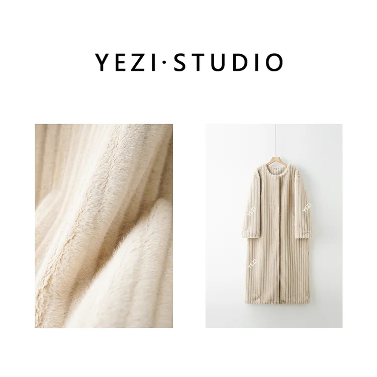 叶子定制-仿貂毛压花工艺环保皮草大衣24416910-12/7