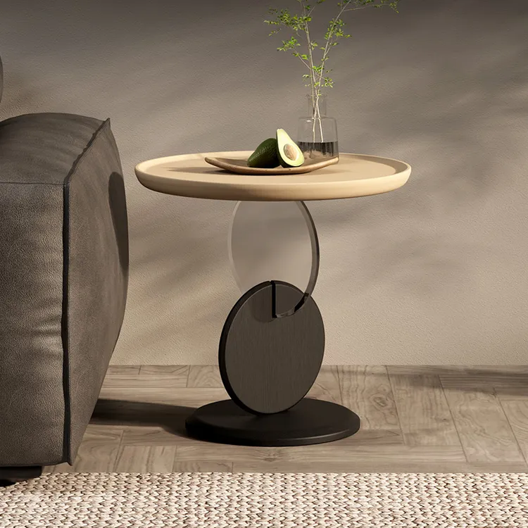 现代轻奢网红沙发边几设计师亚克力悬浮角几洽谈小茶几极简咖啡桌