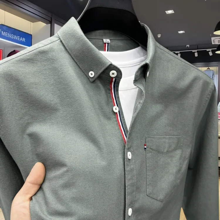 正品Tommy汤米长袖衬衫100%纯棉男士秋季时尚休闲牛津纺男款衬衣