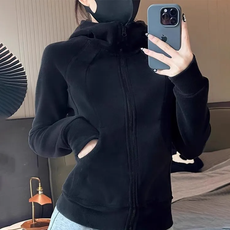 摇粒绒外套女2025秋冬季新款修身卫衣加绒抓绒衣冲锋衣内胆