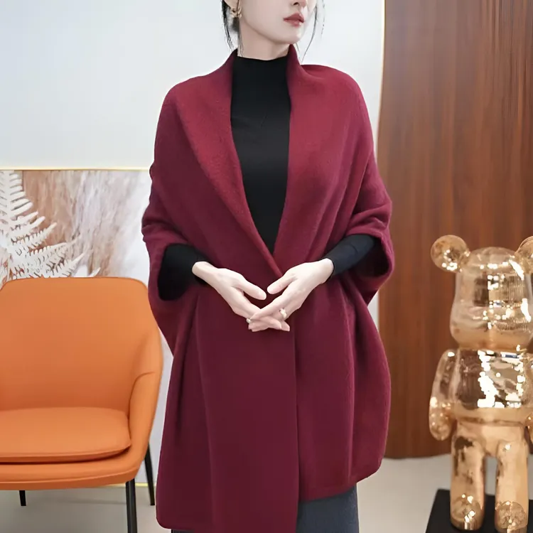 蝙蝠袖斗篷披肩外套针织衫女开衫中长款毛衣休闲宽松显瘦气质X83