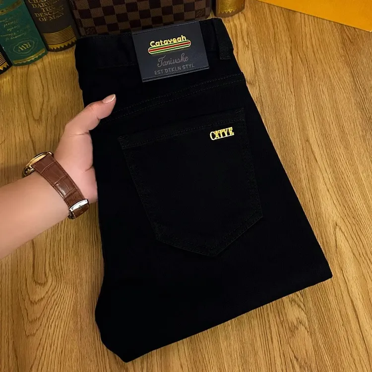 春夏季薄款牛仔长裤男士潮牌高档气质弹力修身小脚新品裤子