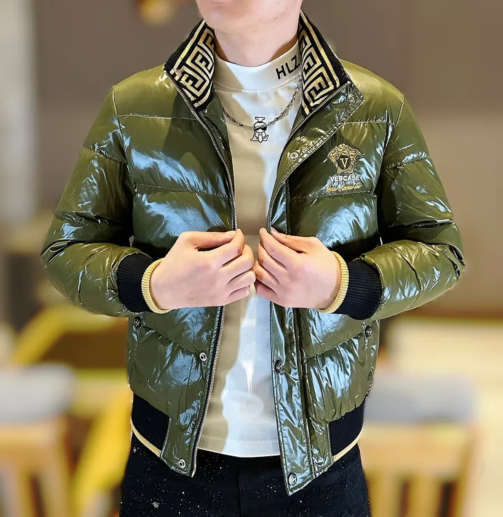 2025冬季新款男士立领刺绣高定时尚保暖抗寒高品质休闲羽绒服修身